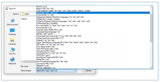 How to create batch file in windows